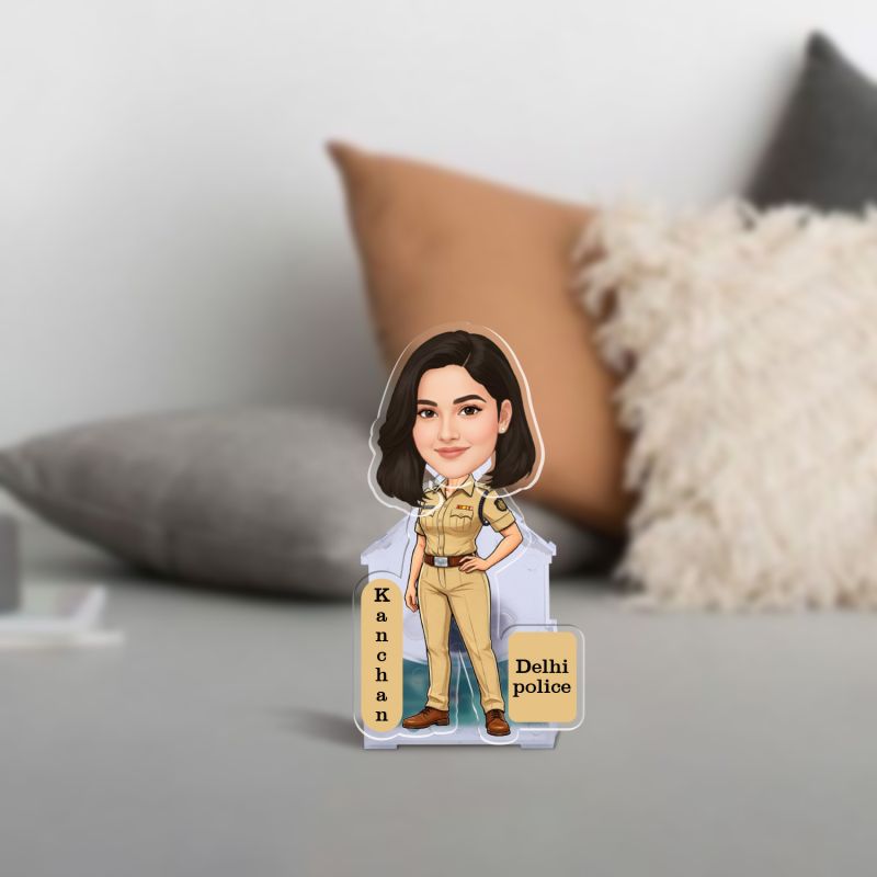 Personalized Police Officer Bobblehead Caricature Standee Gift for Police Officers & Law Enforcement  Creative Office & Home Desk Decor  Battery Powered Moving Head